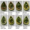 delightfully edgy sage green quilling paper metallic teardrops 2