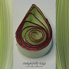 delightfully edgy tea green quilling paper with deep red shimmer