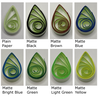 delightfully edgy tea green quilling paper matte teardrops 1