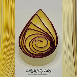 delightfully edgy 3mm pale yellow quilling paper with deep red shimmer edge