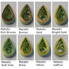 delightfully edgy artichoke green quilling paper metallic teardrops 2