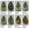 delightfully edgy artichoke green quilling paper metallic teardrops 1