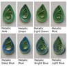 delightfully edgy artichoke green quilling paper metallic teardrops 3