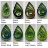 delightfully edgy artichoke green quilling paper matte teardrops 1