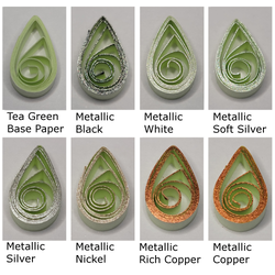 delightfully edgy tea green quilling paper metallic teardrops 1
