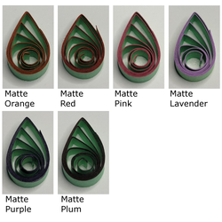 delightfully edgy Russian green quilling paper matte teardrops 2